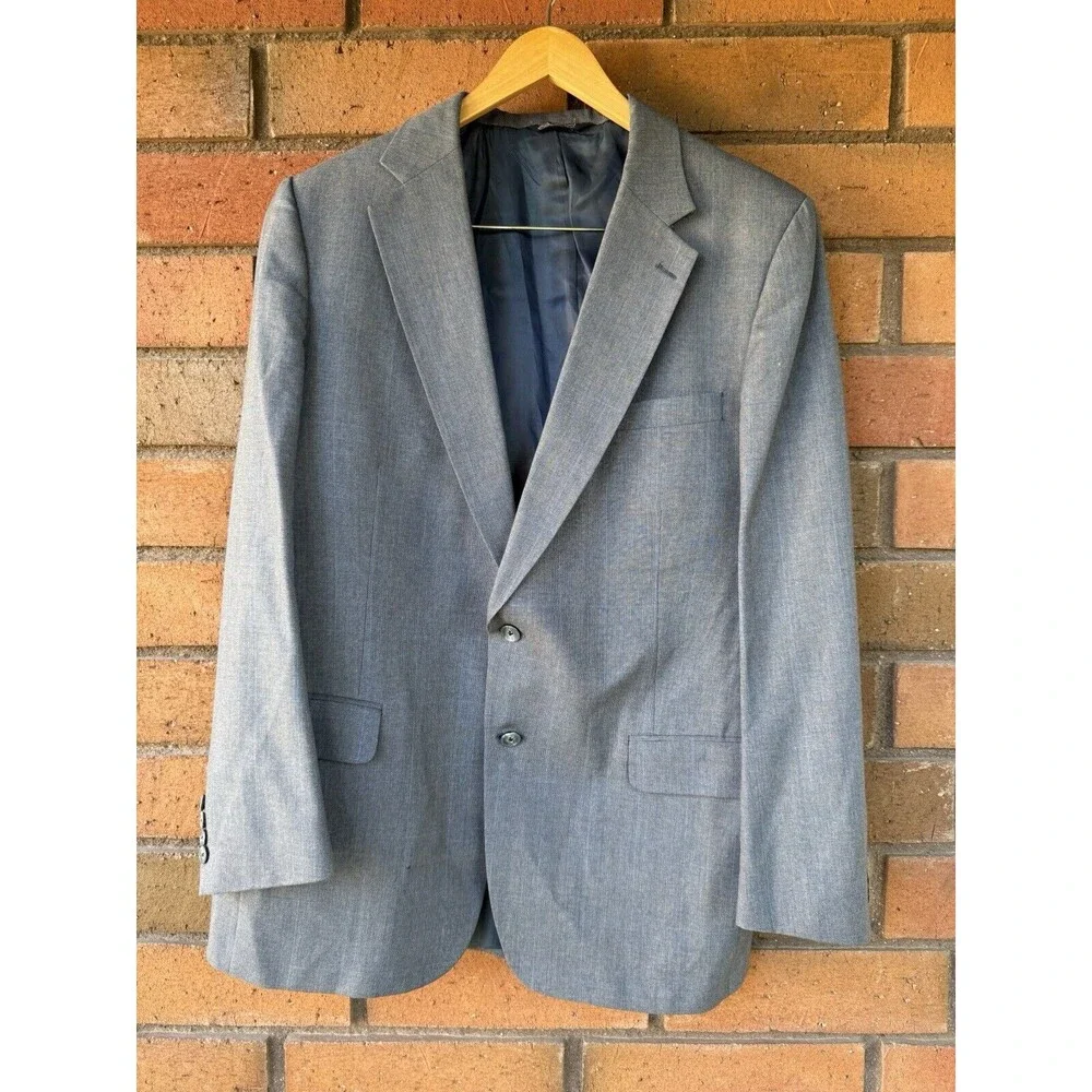 Burberry Porsum Wool Suit Formal Made USA Bullocks 70s 80s | Blue | Size Unknown